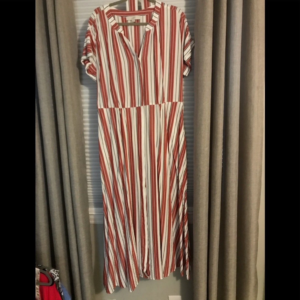 LOFT 16 Maxi Shirt-Style Dress